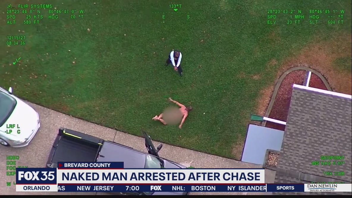 Naked Florida man steals truck, leads officers on chase, police say